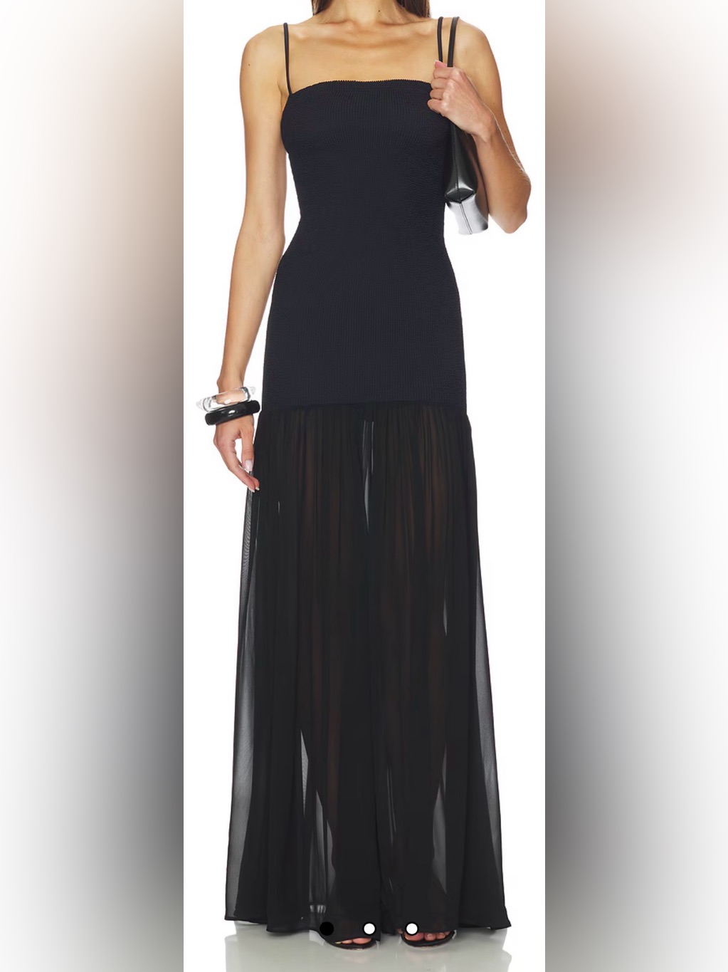 New Hunza G Hybrid Cover-Up Maxi Black Tank Dress One Size